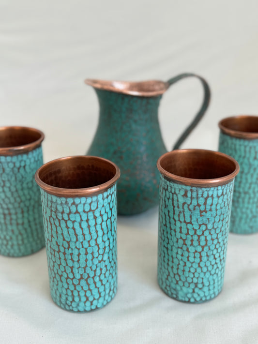 Green Copper Jar Set